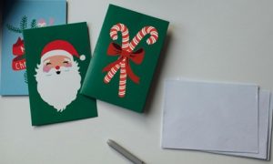 Image of Christmas cards and envelopes