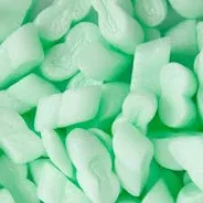 A picture of green polystyrene chips